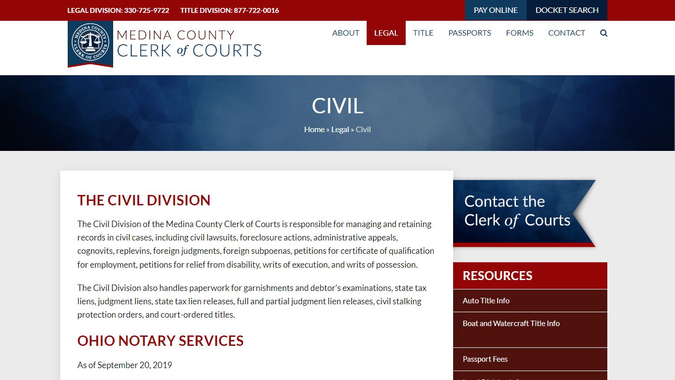 Civil - Medina County Clerk of Courts